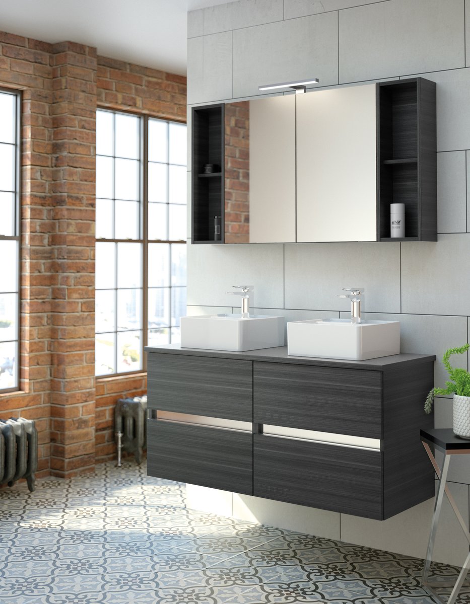 Twin washbasin units are the perfect solution for a busy family bathroom, high impact with double the storage space.

Our Qube collection offers a stunning range of options with a 48-hour despatch service. Don't wait to create the bathroom you've always wanted!
