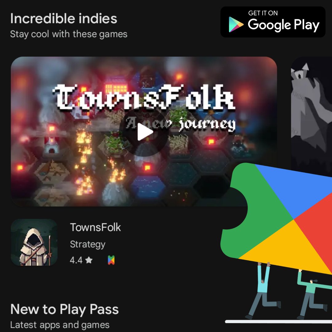 ShortCircuitSt's tweet image. We’re excited to share that TownsFolk is now part of @GooglePlay Pass! 🌟
Play it here 🏡🌱 play.google.com/store/apps/det…
#indiegame #mobilegames #androidgame #roguelike