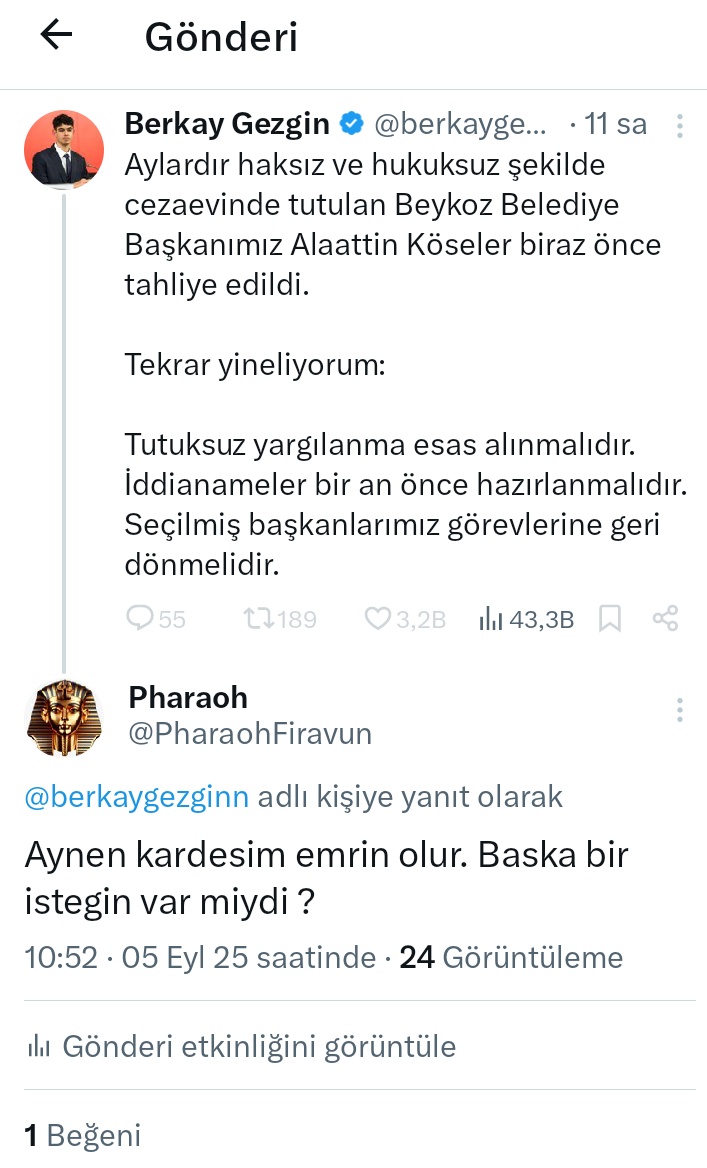 Bakin cehapeye bu millet bu yuzden itibar etmiyor. Daha cin olmadan siyasetçi modlarina giren berkayin ozgur düşünceye,  farkli fikirlere ve yorumlara gosterdigi tahammül bu. Bu ve bunun düşüncesindekileri sonsuza kadar bu milletin basina getirmesin Allah. BerkayGezgin😁😁