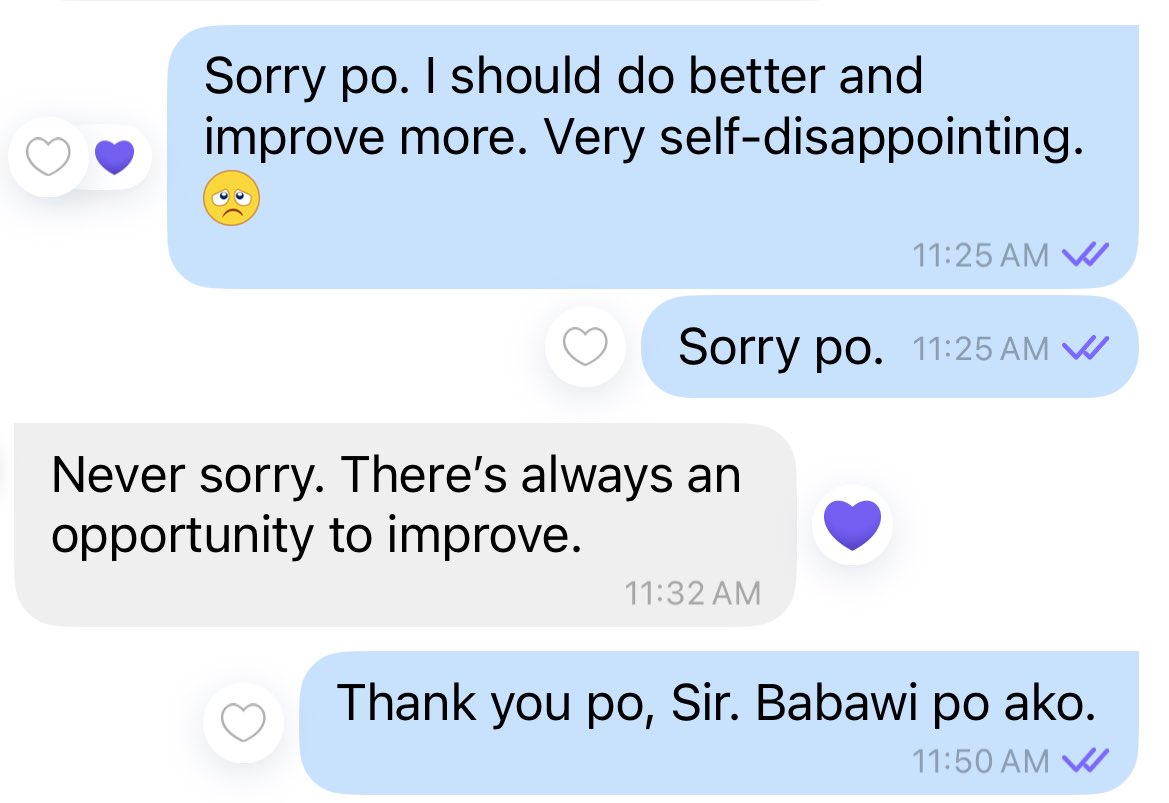 Too many setbacks today, but here’s a win.

I sucked at our OSCE this morning and I said sorry to one of our preceptors. 

Too blessed to be mentored by this kind of consultants. He gave me a 30/40 score pa rin naman.

Babawi po opo. 🩶

#FromDuty