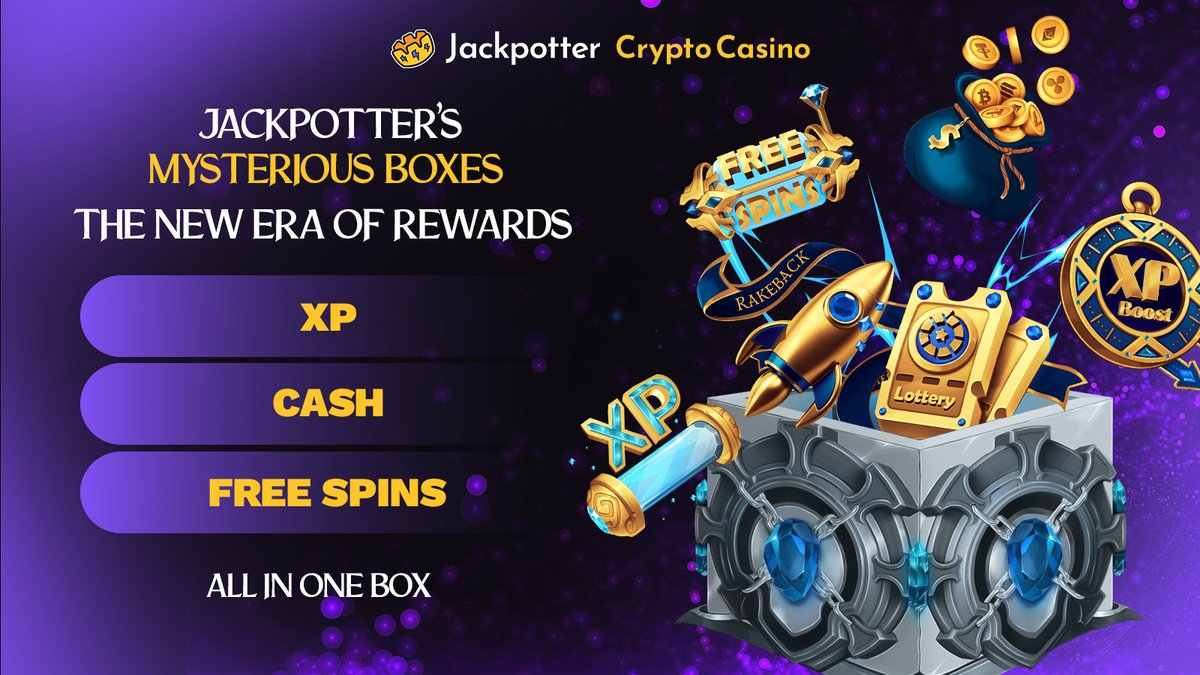 🎁 Jackpotter’s Mysterious Boxes Are Here - The New Era of Rewards !

🚀 Jackpotter’s Roadmap keeps moving forward!
Step into the new era of gaming — a permanent reward system with 12 tiers 

🎁 Unlock Free Spins, Cash, XP, Free Bets &amp; more!

🪄 Jackpotter Mysterious Boxes. All