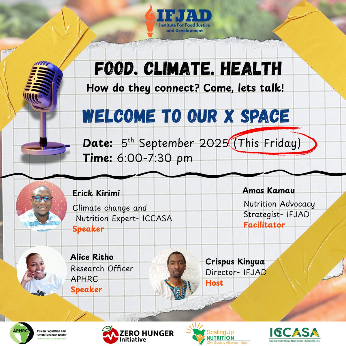 We are delighted to host tonight’s dialogue on the intersections of climate change, food systems, and health. Join us from 6:00–7:30 PM as we share insights, learn from seasoned speakers, and contribute to meaningful discussions on these issues.  Karibu sana!  #FoodJustice