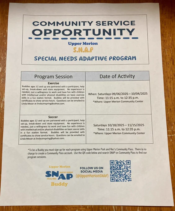 Image from Upper Merion S.N.A.P. (@UpperMerionSNAP)