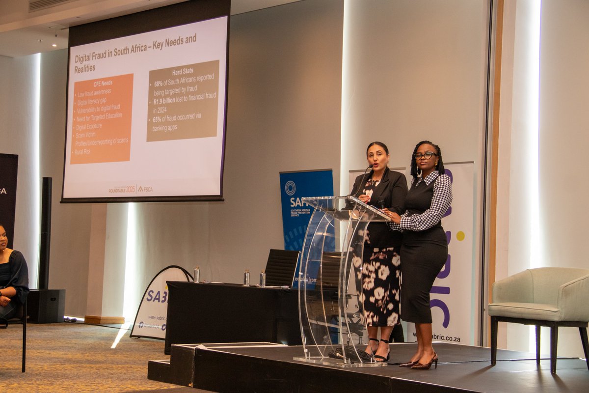 fscasouthafrica's tweet image. #FSCATalks 

The FSCA’s Alicia Moses and Athule Mpandle emphasised the importance of collaboration, stating, “The fight against fraud is urgent, but it is winnable-if we fight it together.” Without this collaboration, fraud will be victorious, and that outcome is unacceptable.
