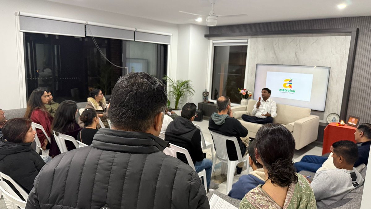 Asttrolok's tweet photo. ✨ Australia mesmerised – A Fresh Chapter of Astrology ✨

Shri Alok Khandelwal Ji’s session in Melbourne brought a refreshing new perspective on Astrology. The gathering was filled with insightful conversations, spiritual reflections, and a deep sense of connection.

#asttrolok https://t.co/kQnddv6URQ