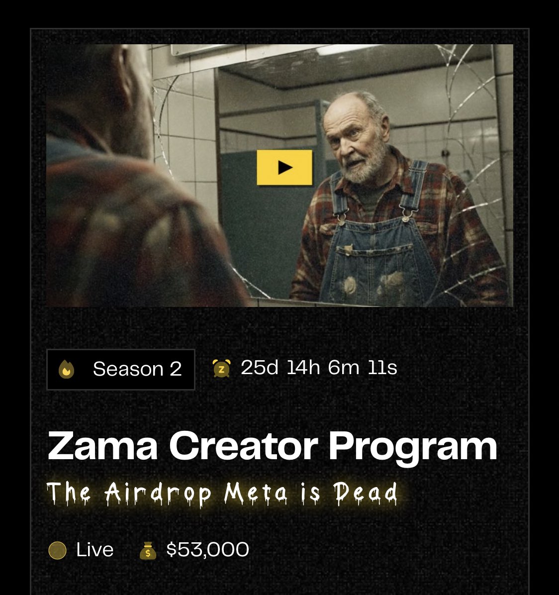 $𝟓𝟑,𝟎𝟎𝟎 𝐮𝐩 𝐟𝐨𝐫 𝐠𝐫𝐚𝐛𝐬 𝐞𝐯𝐞𝐫𝐲 𝐦𝐨𝐧𝐭𝐡 — 𝐨𝐩𝐞𝐧 𝐭𝐨 𝐚𝐥𝐥 𝐜𝐫𝐞𝐚𝐭𝐨𝐫𝐬🔊🔊🔊

Zama just recently rolled out Content Creation Alpha with the launch of the <a href="/zama/"></a> Creator Program S2 and it’s not your typical content campaign!🔥

At first glance, it