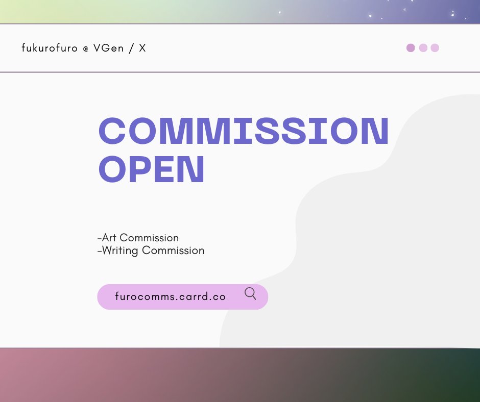 fukurofuro's tweet photo. 🔸Commission open🔸
Hi, due to increasing health treatment.
I'm opening cms again. Estimated working schedule in mid Sept.
For the time being, 48h cms and discounted price only available on VGen.
Writing cms please check reply.

Thank you!!
#VGenComm #VGenOpen #commissionopen https://t.co/tSObFY5qUL