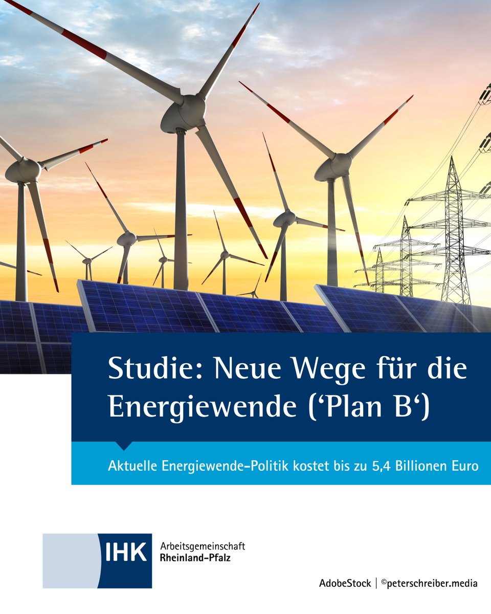DIHK-Studie „Neue Wege für die Energiewende (Plan B)“ zeigt: Die aktuelle Energiewende-Politik könnte bis zu 5,4 Billionen Euro kosten, mit erheblichen Belastungen für Unternehmen und Haushalte.
📌 Zur vollständigen Studie: bit.ly/4g9VuKT