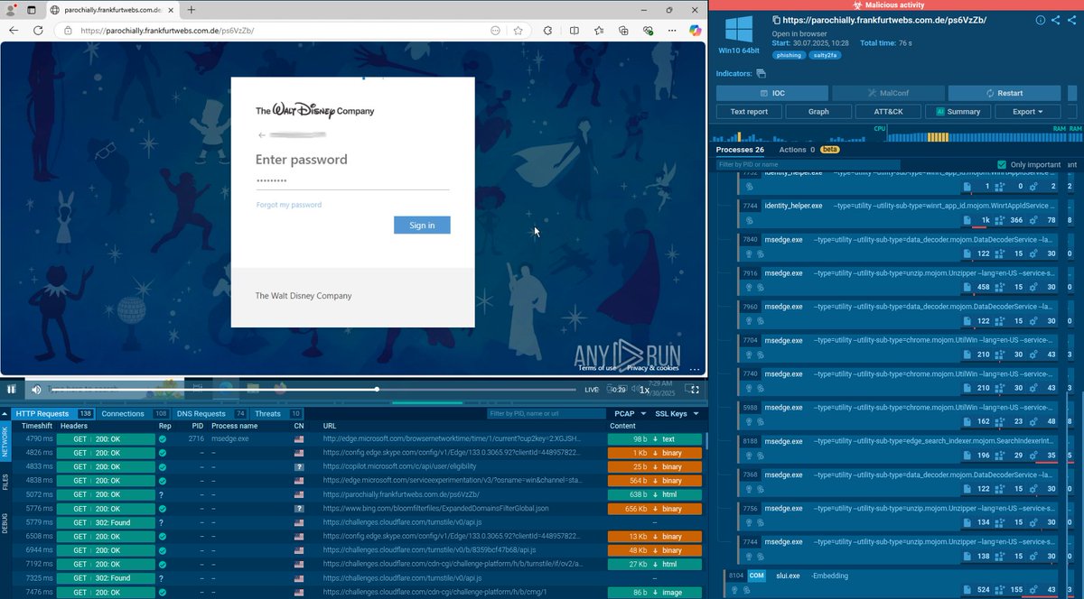 🚨 #Salty2FA is a new #phishkit linked to #Storm1575. 
Active since June, it bypasses 2FA to gain access beyond stolen creds. Using a unique domain pattern and multi-stage chain, it targets finance, energy, telecom and more.

Read analysis: any.run/cybersecurity-…