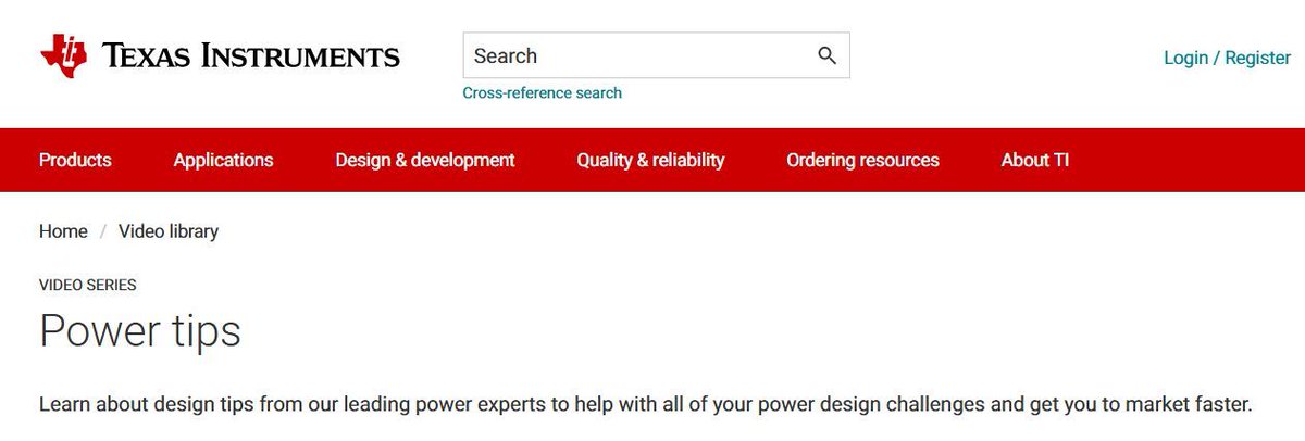 Texas Instruments 'Power Tips'---a series of byte-sized videos (each ~5min)---is a handy reference for #PowerElectronics engineers. The series started with Robert Kollman and now continues with a number of power experts in TI. 

ti.com/video/series/p…