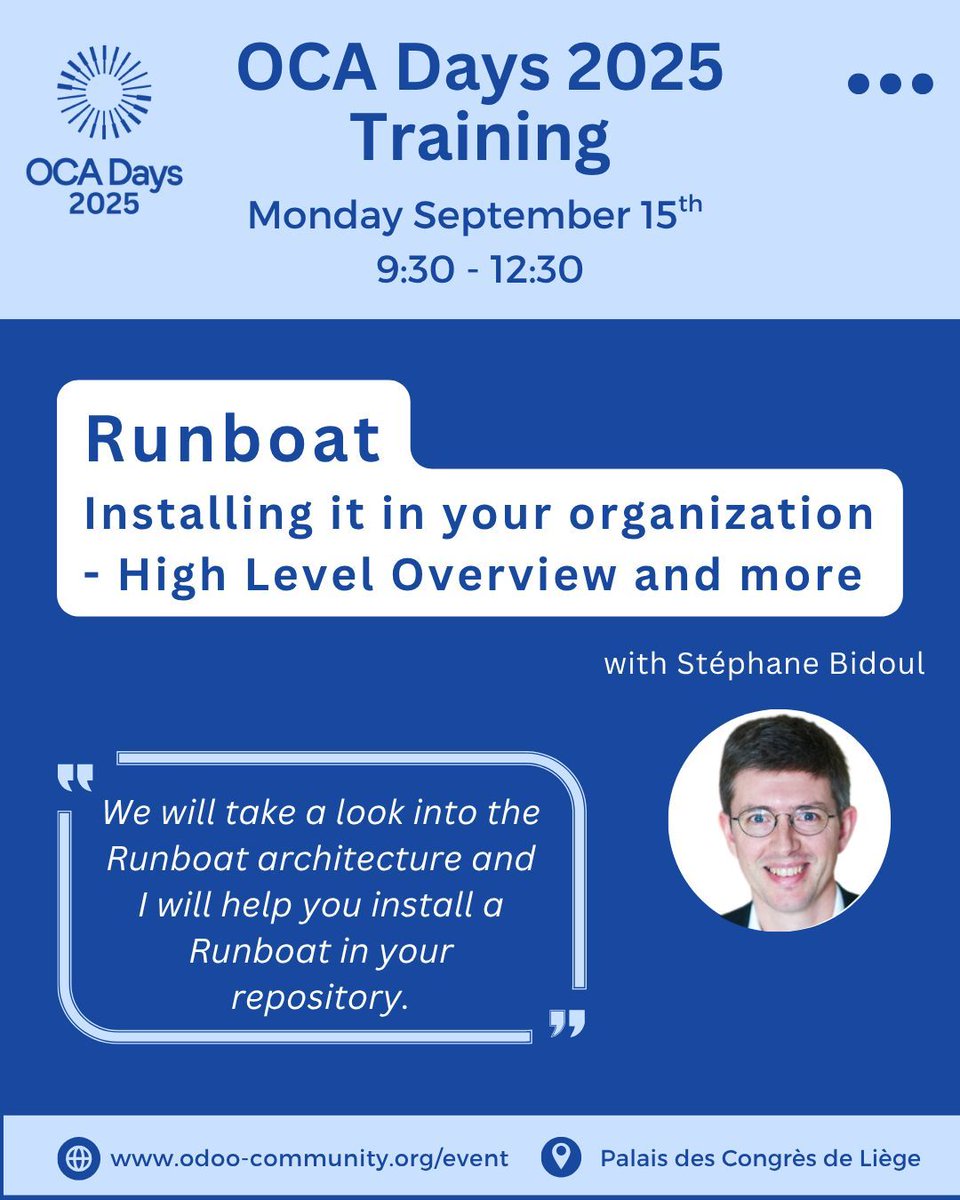 OCA Days are approaching quickly! Registration for in-person training will close on Wednesday, September 10, 2025. 

Don't miss out!
 
📅 September 15, 2025 in Liège, Belgium

🎟️ Sign up here: buff.ly/ZKp1dKt 

20% discount for OCA members.