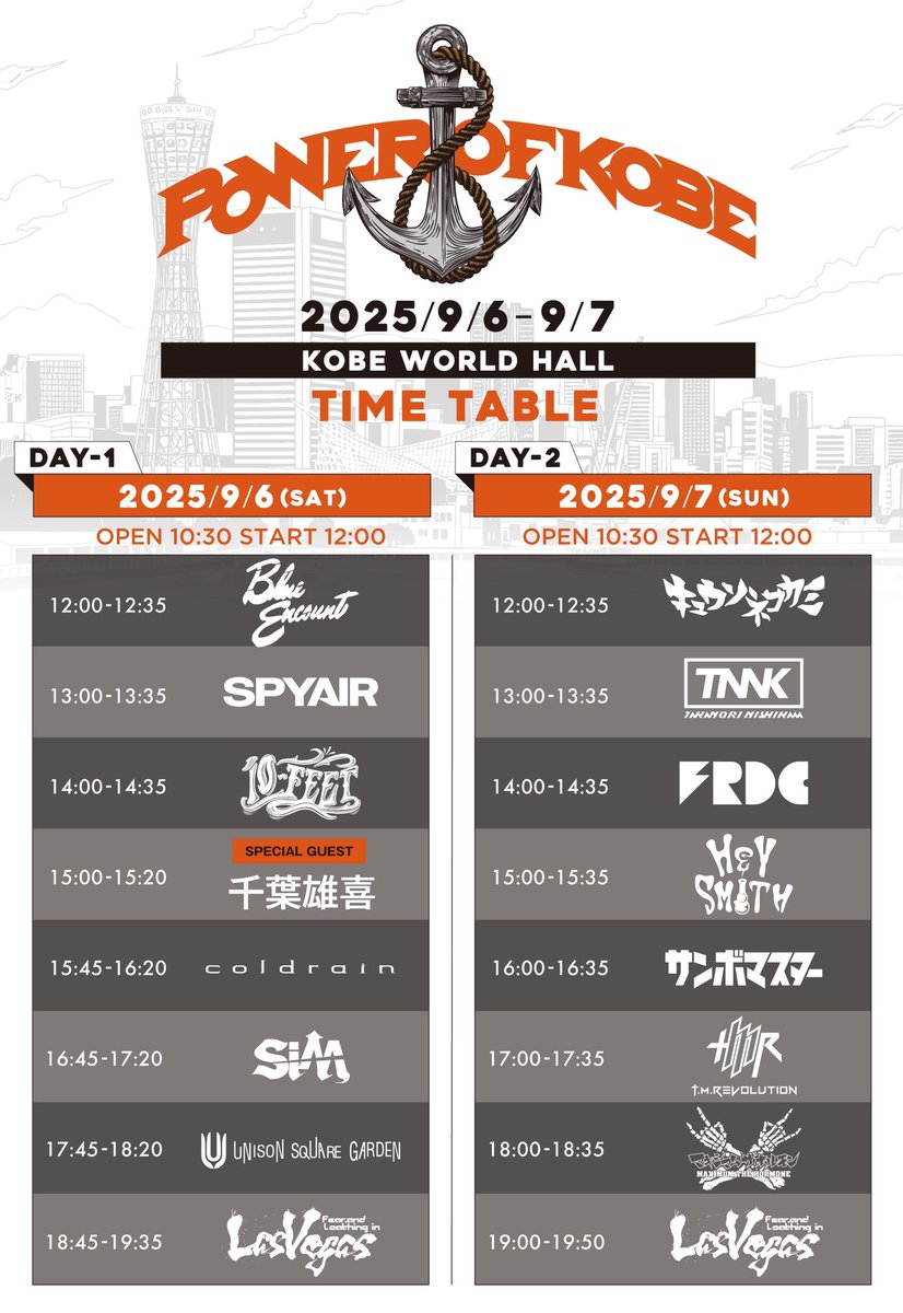 POWER OF KOBE】 9/6(土) at 神戸ワールド記念ホール GOODS LINEUPは