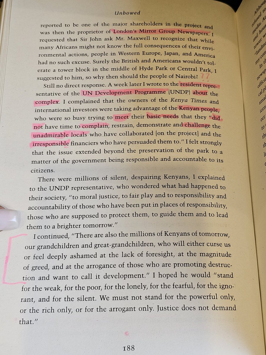 Shelmithwambuii's tweet photo. In 1989,Wangari Maathai was fighting against a destructive regime to save Uhuru Park from destruction masked as development. Why does  Karura forest face the same threat?  Are we selfish to have enjoyed its benefits and not pass them down to generations that follow #karuraissafe https://t.co/EPQPcNq16s