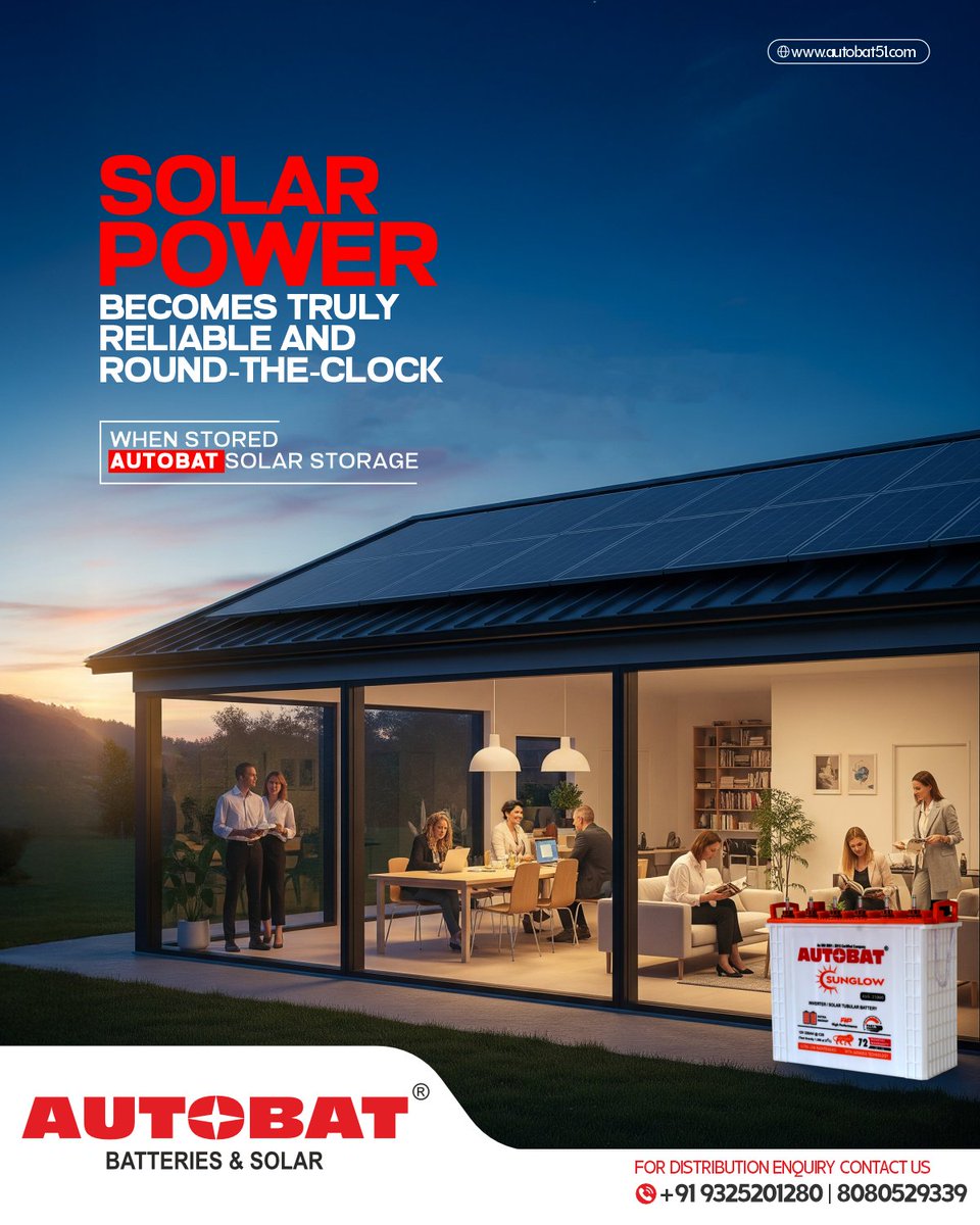 batteries35202's tweet image. Solar energy doesn’t have to stop at sunset. With AutoBat Sunglow , you can store the power of the sun and use it whenever you need, day or night. Make your solar setup truly reliable and round-the-clock with AutoBat Sunglow.
#smartbackup #blackoutsolution