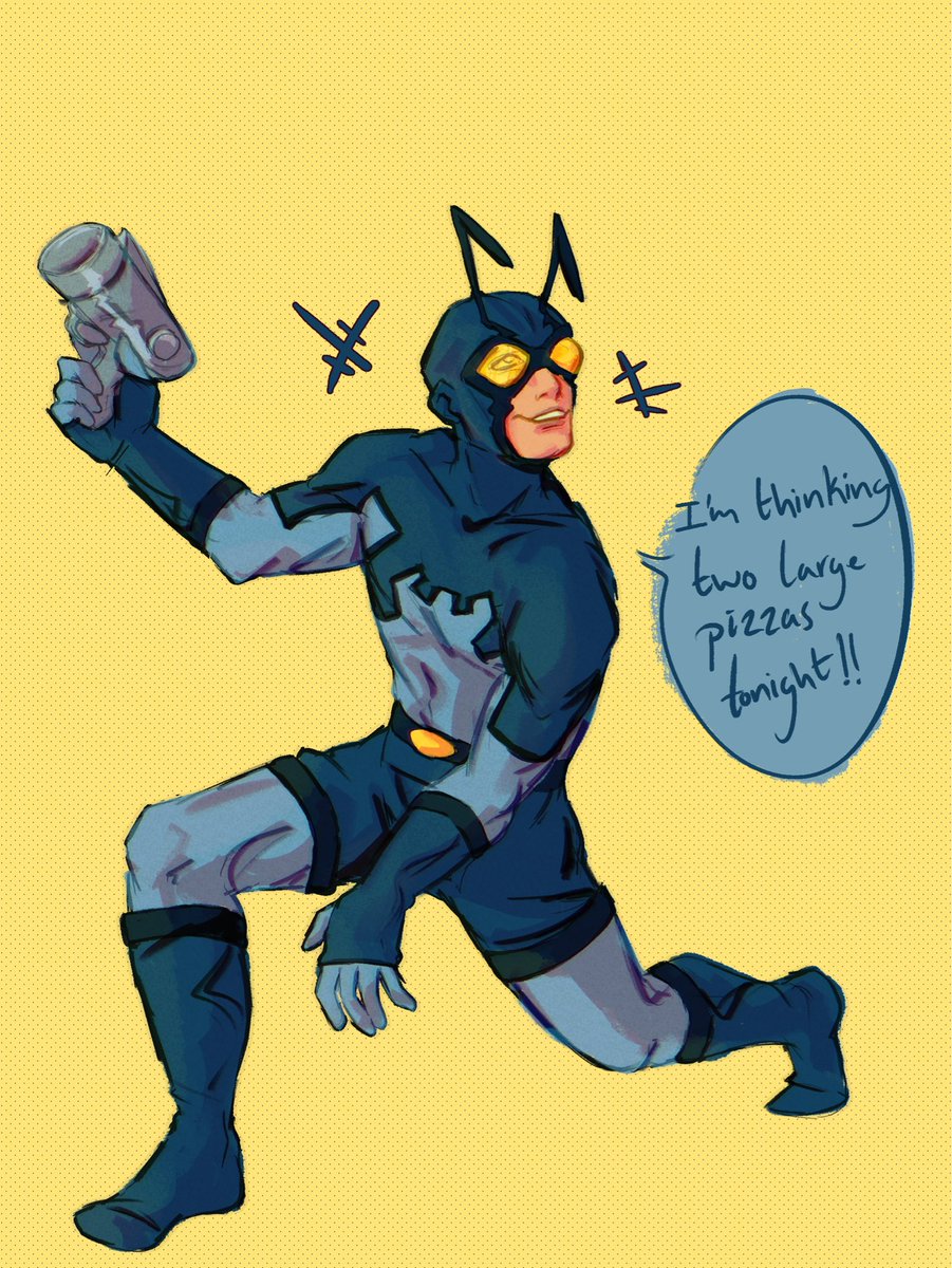 Imochilll's tweet image. Gold and Mr Bluesky #Boostergold #bluebeetle #boostle