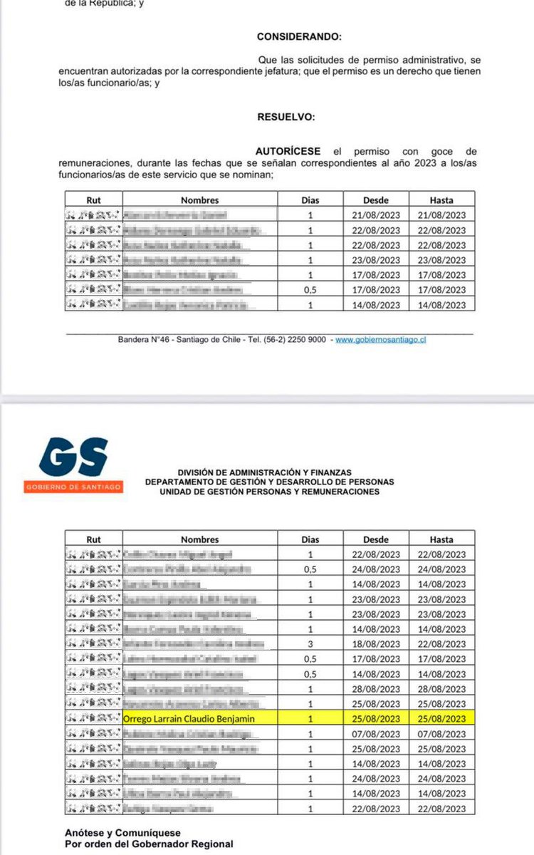 Declaración ante afirmación emitida por el diario El Mercurio: según resolución adjunta, el Gobernador Regional hizo uso legal de un día administrativo con goce de remuneraciones el 25/08/2023, para viaje a Buenos Aires en el marco de la media maratón realizada en dicha ciudad.