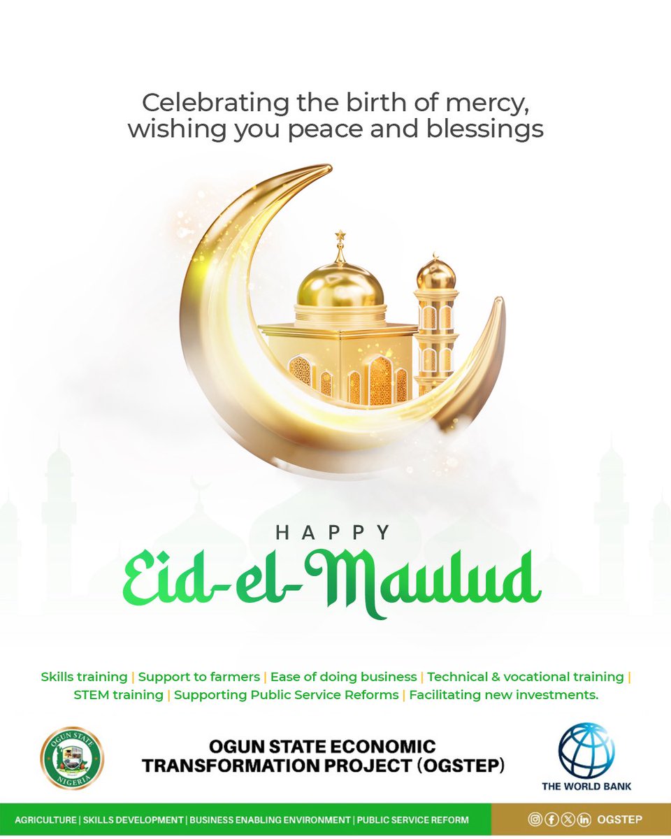 ogstep2020's tweet image. This Eid Maulud, let’s embrace kindness, spread unity, and celebrate the gift of a life that inspires hope.

#Eidelmaulud #OGSTEP