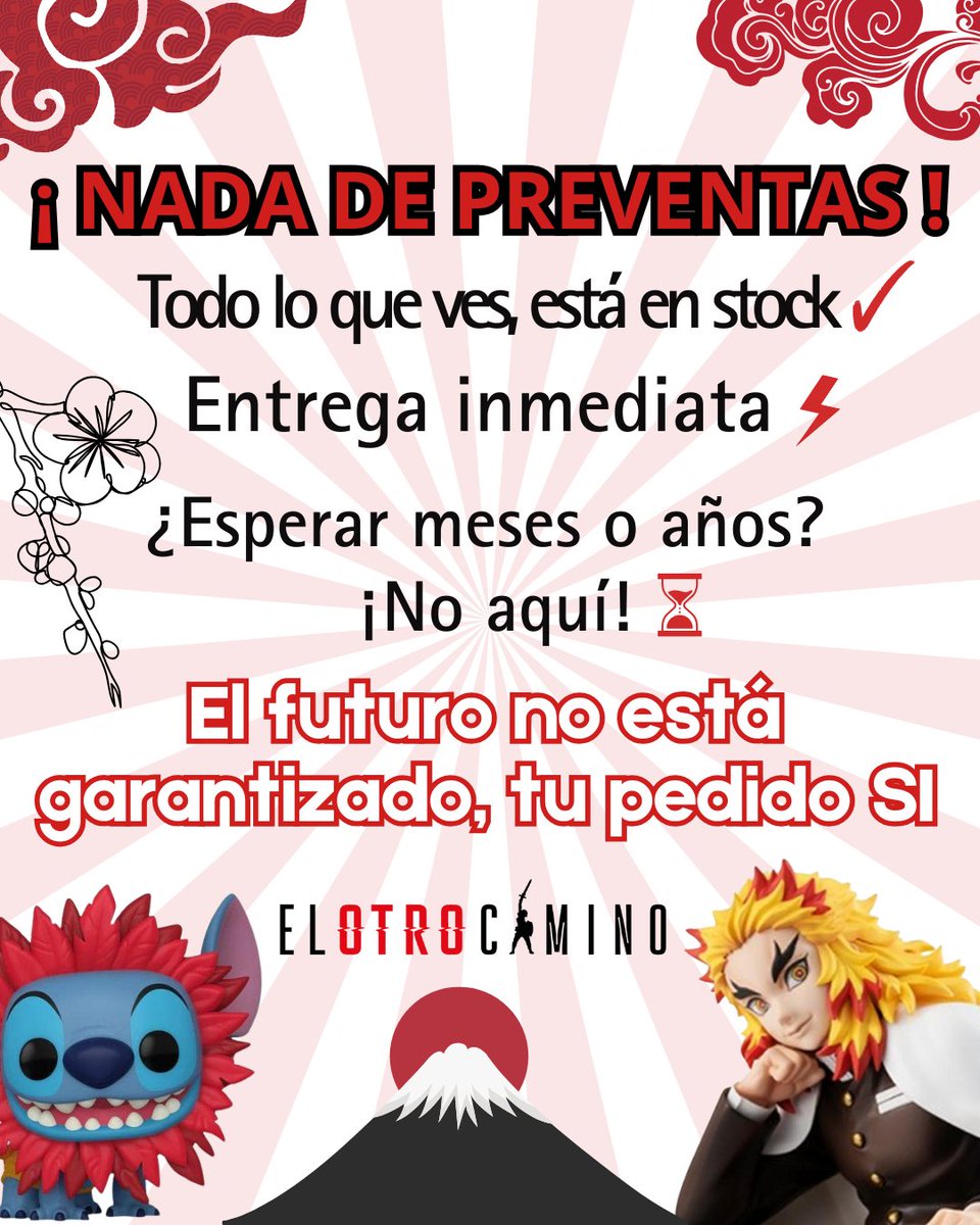 otrocaminoshop's tweet photo. 🚀 En nuestra tienda todo está en stock y listo para ti.
⏳ Sin esperas, sin sorpresas.
🛒 Encargos bajo pedido en 7-20 días.
Tu pedido, garantizado ❤️
https://t.co/K9wnMby6vp
#EnStock #EntregaInmediata #SinPreventas #ColeccionismoReal #FansFelices https://t.co/1O0owHTPEf