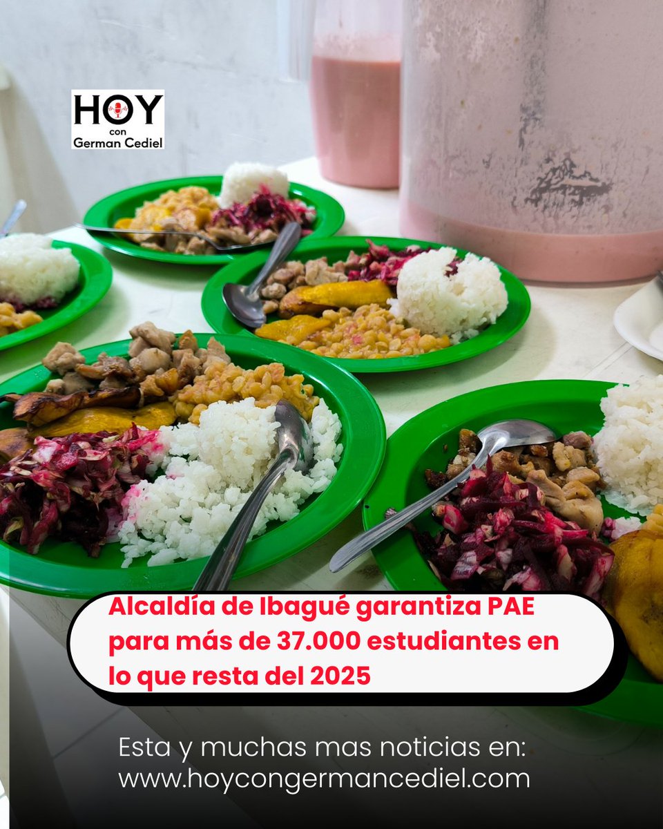 Alcaldía de Ibagué garantiza PAE para más de 37.000 estudiantes en lo que resta del 2025
Léala completa en: hoycongermancediel.com/?p=51124