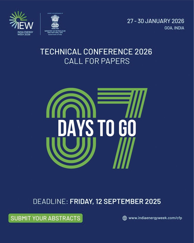 NHforEV's tweet image. 07 Days to Go!
The @IndiaEnergyWeek 2026 Technical Conference is accepting abstracts.

🔗 Download the Call for Papers Brochure: bit.ly/44DvmnN
📝 Submit your abstracts: bit.ly/26CFPS

#CallForPapers #IEW2026 #IndiaEnergyWeek #EnergyInnovation #TechConference