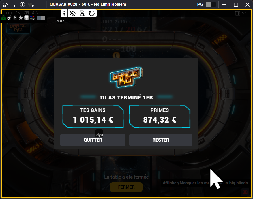 Bon c'est pas un Wina series mais ça se brag, deux mois que j'avais pas lancé de session