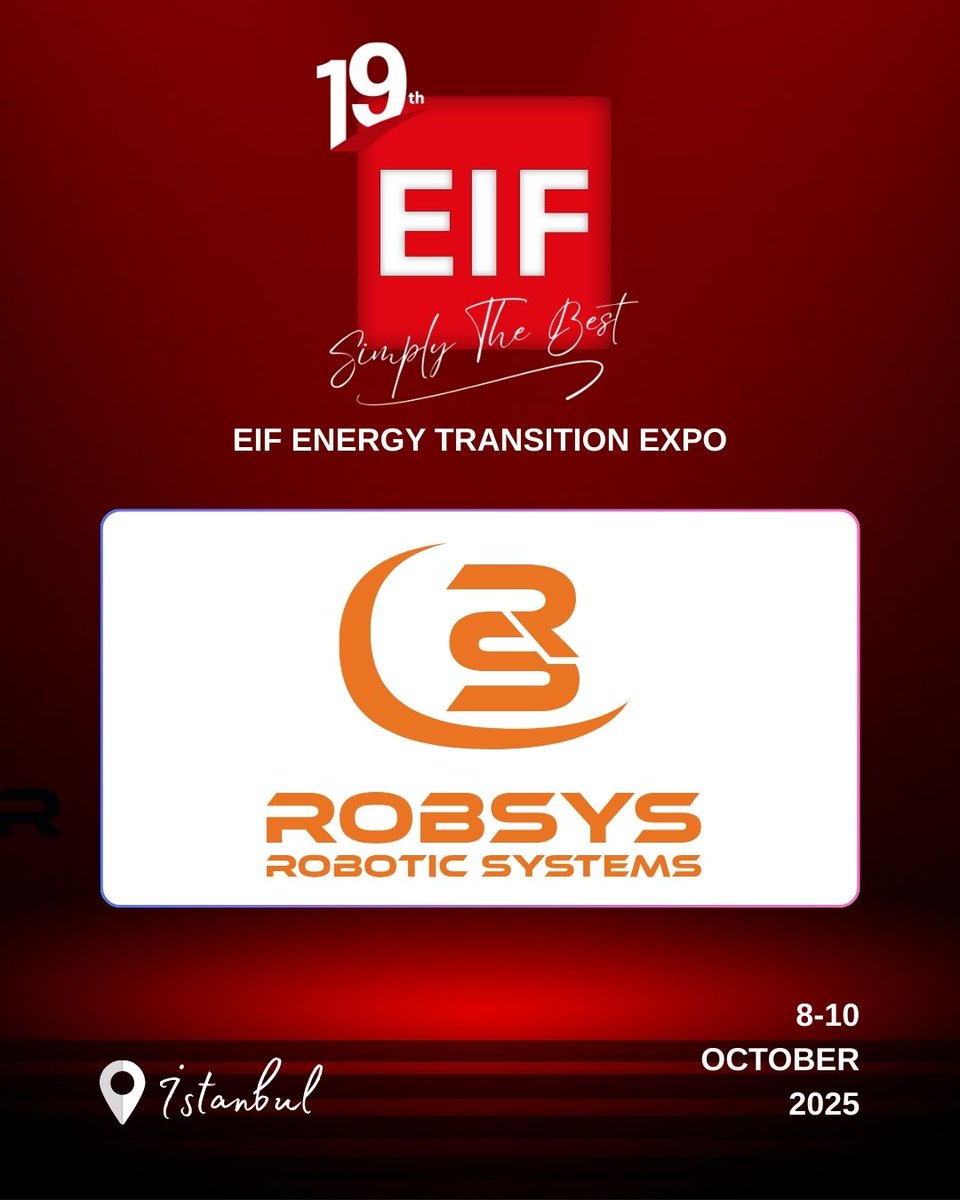 eif2050's tweet photo. #robsys #EIF2025
Güneş enerjisi santrali temizlik robotlarında lider ve yenilikçi çözümler sunan Robsys’i EIF Enerji Dönüşüm Fuarı’nda görmekten mutluluk duyuyoruz!
https://t.co/EjD1GekthL https://t.co/rQ2HtFejpU