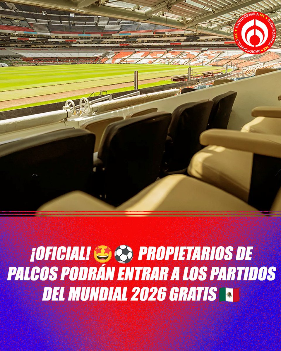 ¡OFICIAL! 🤩⚽ Propietarios de palcos de Estadio Banorte (antes Estadio Azteca) podrán entrar a los partidos del Mundial 2026 completamente GRATIS tras acuerdo con la FIFA. 🇲🇽👏 Así lo confirmó Félix Aguirre, director del estadio, en #EXCLUSIVA con Ciro Gómez Leyva.

👀 Aguirre
