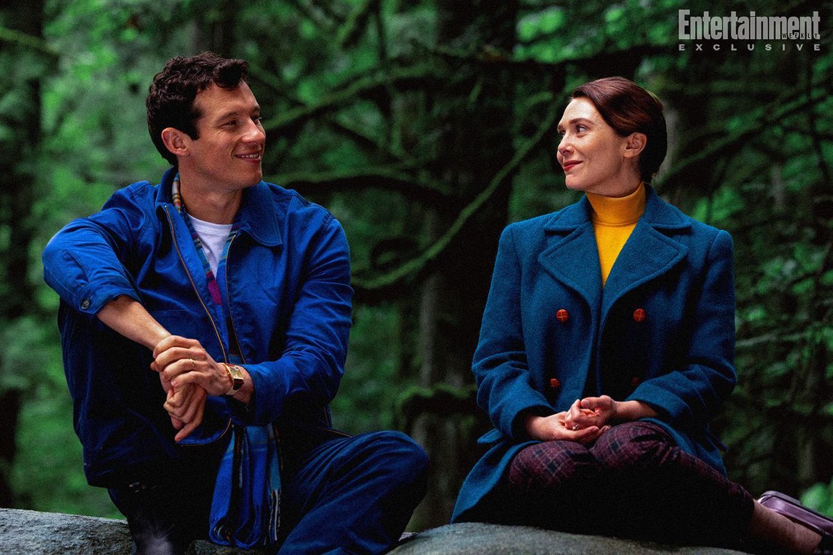A24's tweet photo. "I found so much humor wandering around set. It's one of those films I think you make to create joy, laughter, entertain." Elizabeth Olsen on entering the timeless world of ETERNITY for @EW – in theaters Nov 26. https://t.co/e9yxrJt2bT