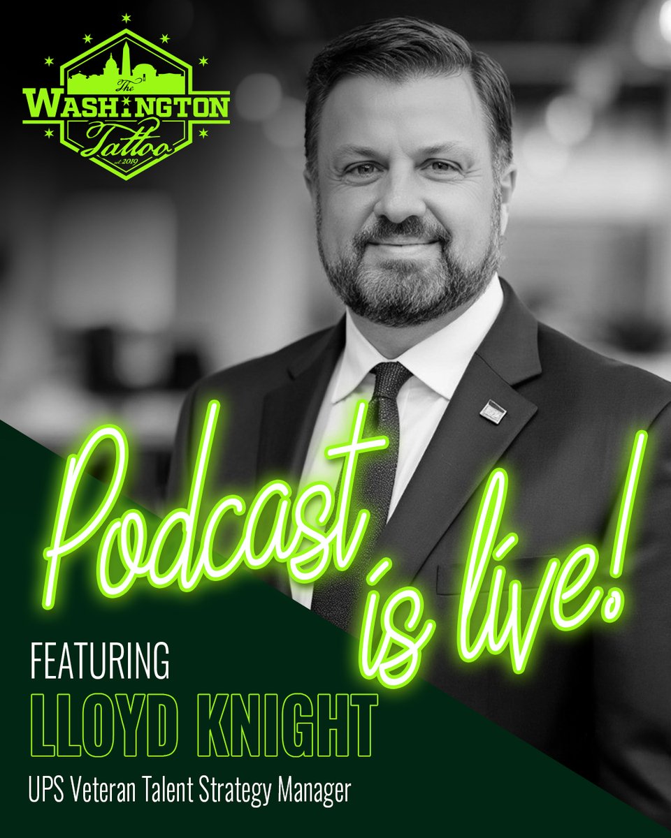 🎙️ LIVE NOW: The Washington Tattoo Podcast w/ Veteran &amp; UPS leader Lloyd Knight, co-founder of VetLanta. Hear his journey from service to success + insights on culture, advocacy &amp; resilience. 🇺🇸 #Veterans #Podcast #TheWashingtonTattoo  zurl.co/Vp2Il