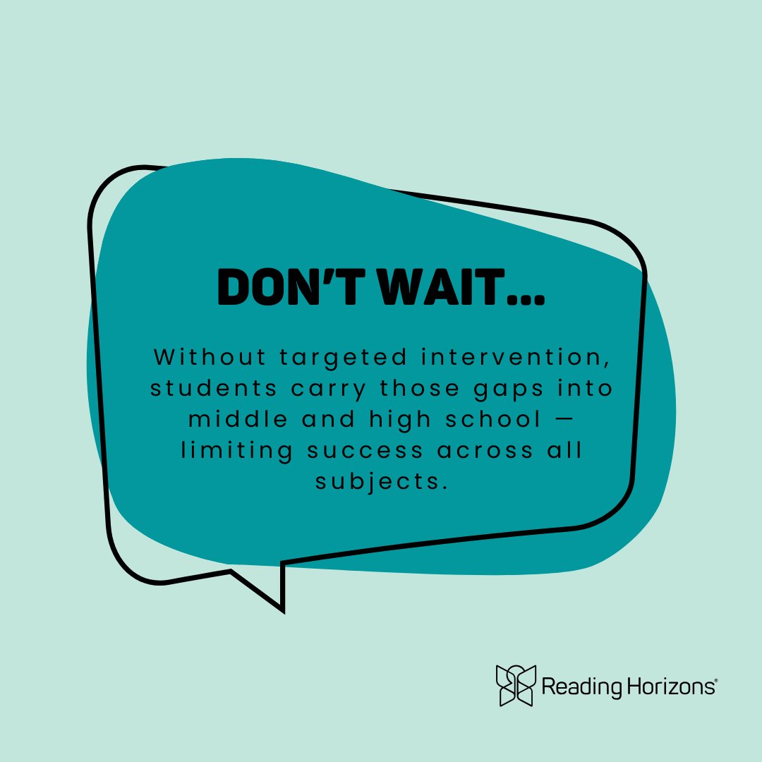 ReadingHorizons's tweet image. When gaps appear, timely support makes all the difference. Discover how our Intervention solutions help students gain the skills they need to succeed. 💡 

Learn more here: bit.ly/429k9te

#ReadingIntervention #FoundationalSkills #LiteracyInstruction #ReadingSuccess