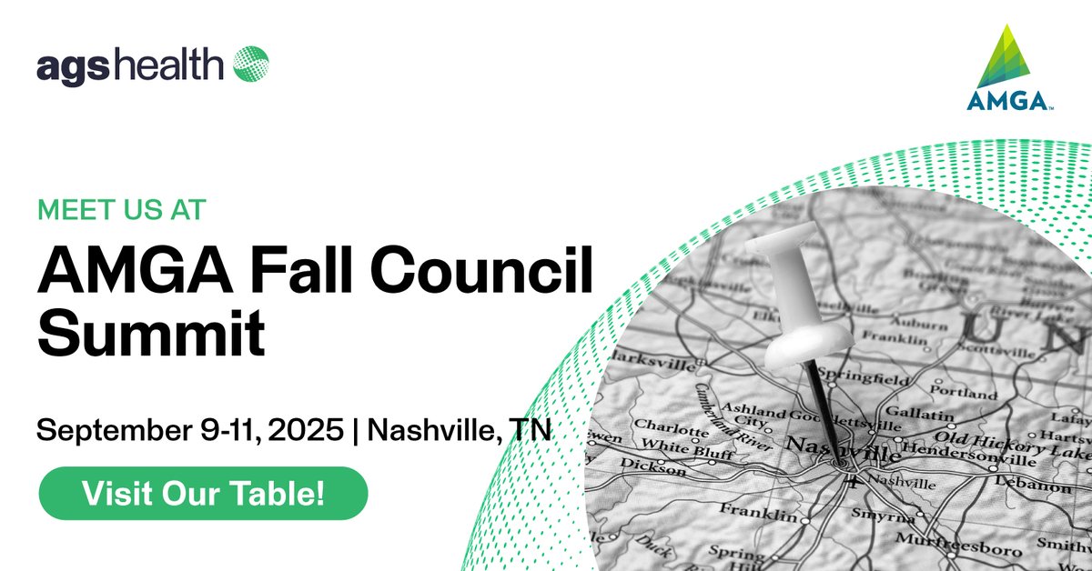 Next week we’re heading to the AMGA Fall Council Summit in Nashville (Sept 9–11).
AGS Health is proud to sponsor and share how hybrid intelligence, blending AI automation with expert services, can strengthen revenue cycles and support sustainable growth.
hubs.la/Q03GrVF90