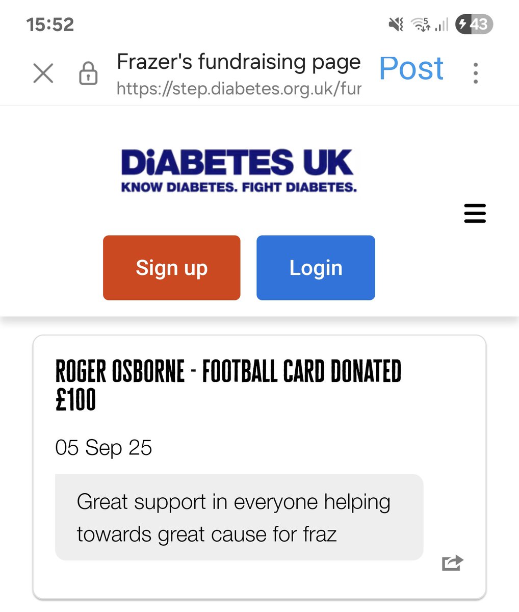 Roger Osborne (@roger180osborne) on Twitter photo Massive thanks to everyone who had a go on the football card
As always great support by the <a href="/DBs180/">@DBs</a> ๐ฏ๐๐ซฑ๐ปโ๐ซฒ๐ผ
Well done to <a href="/wayne_schofield/">Wayne</a> on winning the signed <a href="/GaryAnderson180/">Gary Anderson</a> case ๐๐ป
Most of all the winner is <a href="/DiabetesUK/">Diabetes UK</a> and <a href="/Fraz180/">Frazer Gunn</a> for the incredible work hes doing ๐ Massive thanks to everyone who had a go on the football card
As always great support by the <a href="/DBs180/">@DBs</a> ๐ฏ๐๐ซฑ๐ปโ๐ซฒ๐ผ
Well done to <a href="/wayne_schofield/">Wayne</a> on winning the signed <a href="/GaryAnderson180/">Gary Anderson</a> case ๐๐ป
Most of all the winner is <a href="/DiabetesUK/">Diabetes UK</a> and <a href="/Fraz180/">Frazer Gunn</a> for the incredible work hes doing ๐