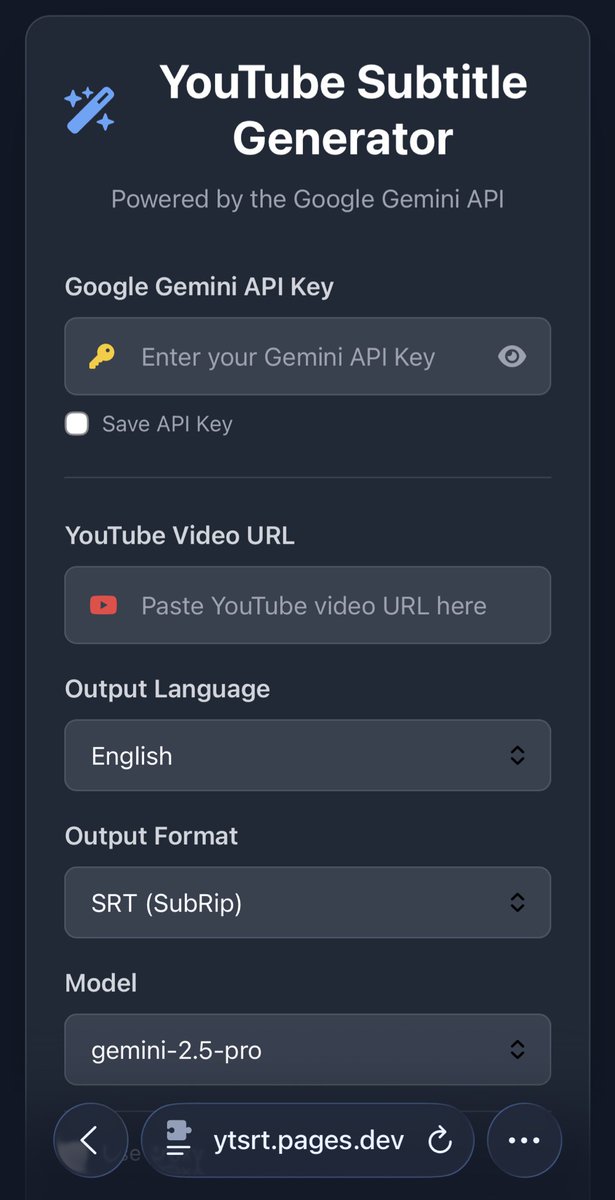 زیرنویس حرفه‌ای برای ویدیوهای یوتیوب، فقط با یک کلیک!

اگه دنبال راهی سریع و هوشمند برای تولید زیرنویس ویدیوهای یوتیوب هستی، سایت YTSRT دقیقاً همون چیزیه که نیاز داری!

ytsrt.pages.dev

github.com/itsyebekhe/YTS…