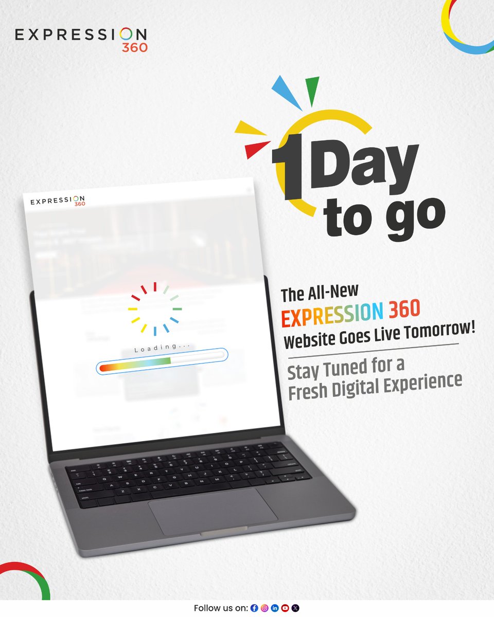 360Expression's tweet image. The countdown has begun… ⏳
Just 1 day to go before something new unfolds. A fresh chapter. A bigger canvas. A new Expression. 🌟
Stay tuned — tomorrow, it all comes alive. 🚀
#1DayToGo #SomethingNew #Expression360