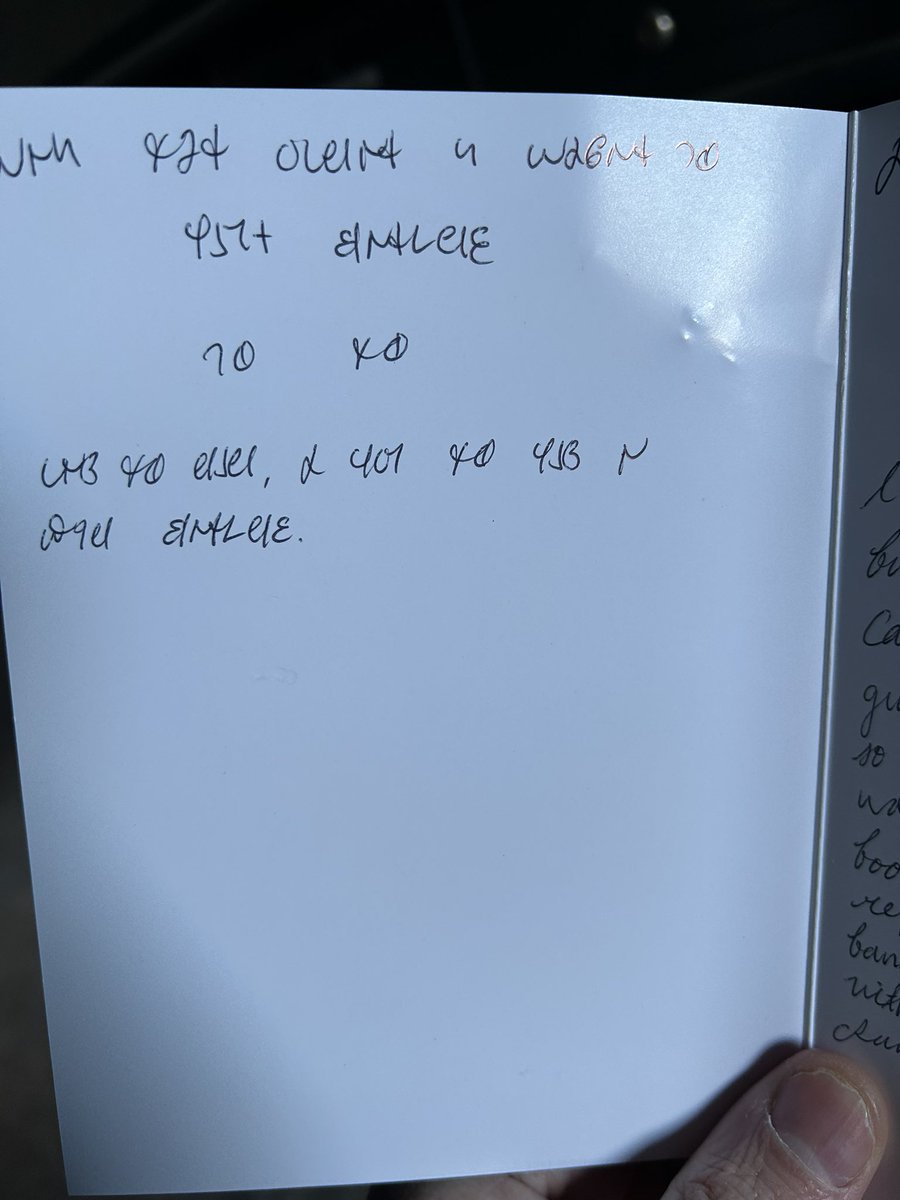 Got a birthday card from my son, and he used the Deseret Alphabet. Now that’s a nice birthday present :)