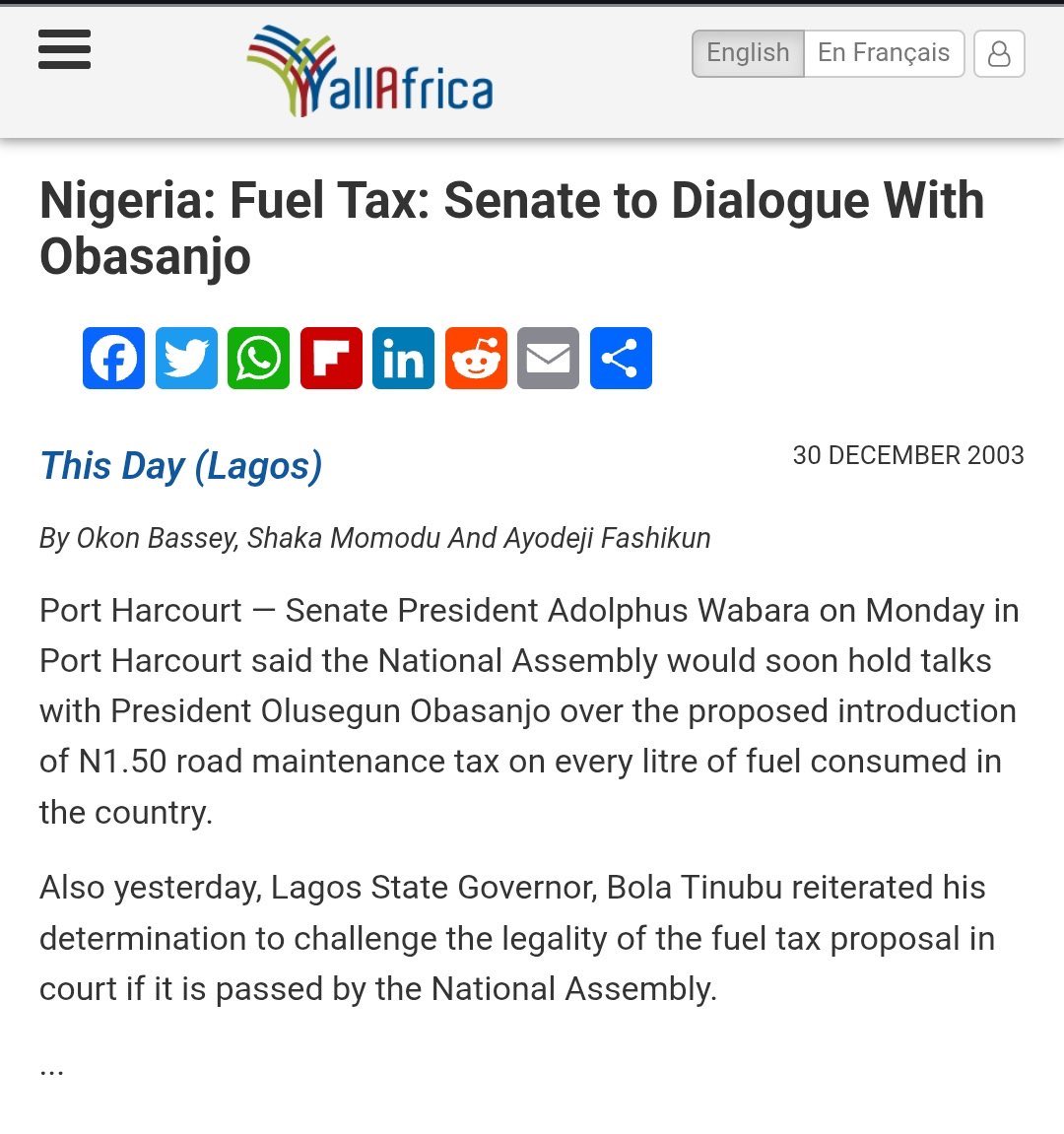 The same President Tinubu that said he will challenge the legality of fuel tax under Obasanjo now wants to give us fuel tax in Nigeria!