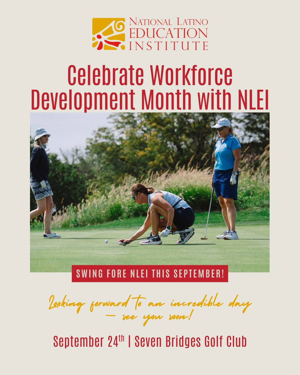 ⛳️ Swing into action this September!
Join NLEI in celebrating Workforce Development Month at our annual golf outing. Let’s tee up for opportunity, community, and impact. 🌟

September 24th | Seven Bridges Golf Club

#NLEI #WorkforceDevelopmentMonth #GolfForACause #CommunityImpact
