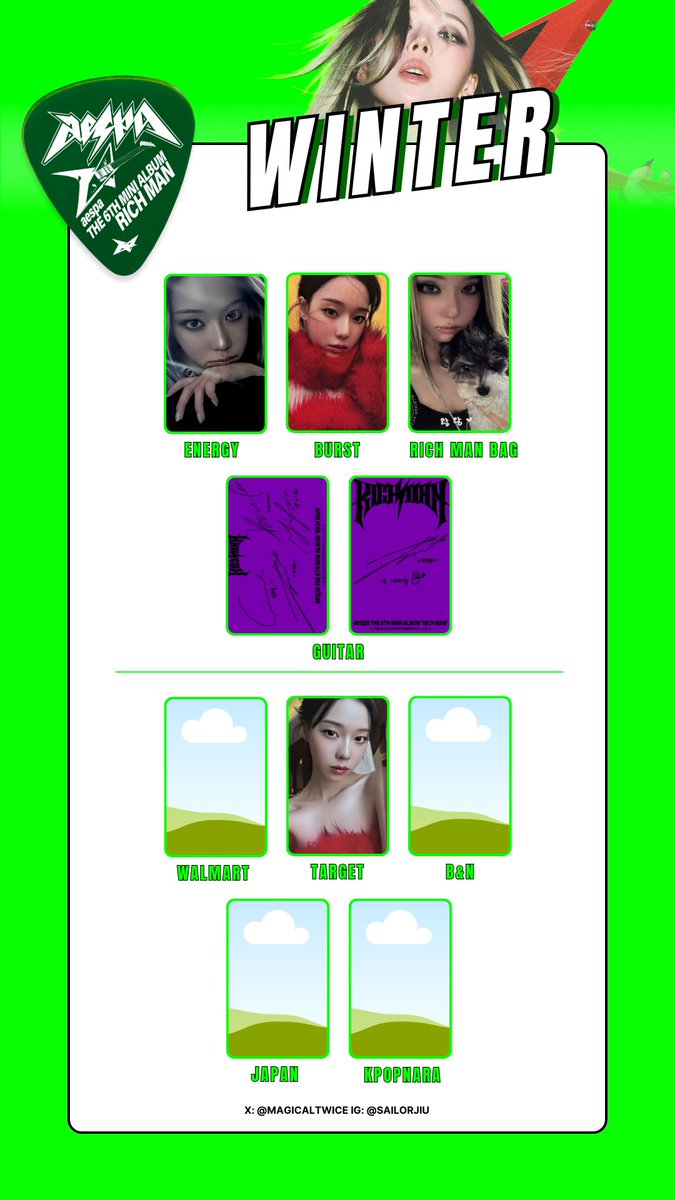 Aespa Rich Man Full Photocard Template OT4 에스파 The 6th Mini