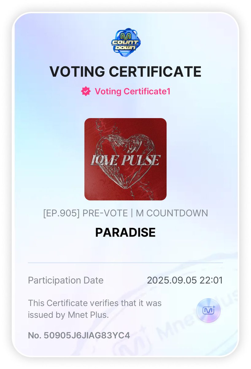 [📣] M COUNTDOWN PRE-VOTING

🚨Pre-Voting ของรายการ M Countdown เปิดโหวตแล้วค่ะ🚨

📍: โหวตผ่านแอพ Mnet+
🗳️: โหวตได้ 5 ครั้ง / 1 เมล / 1 อุปกรณ์
🗓️: 05/09 - 08/09
⏰: ~ 21:59 น.🇹🇭
🔗: mnetplus.onelink.me/TRa8/xohkwx0b?…

หากต้องการเมล DM <a href="/TEUMETEAM/">TEUME TEAM 💎</a>

⚠️อยากให้ทึเมมุงพรีโหวตกันเยอะ ๆ นะคะ