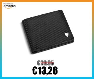 Sicurezza Portafoglio Uomo In Pelle Carbonio Con Protezione RFID - Main Image