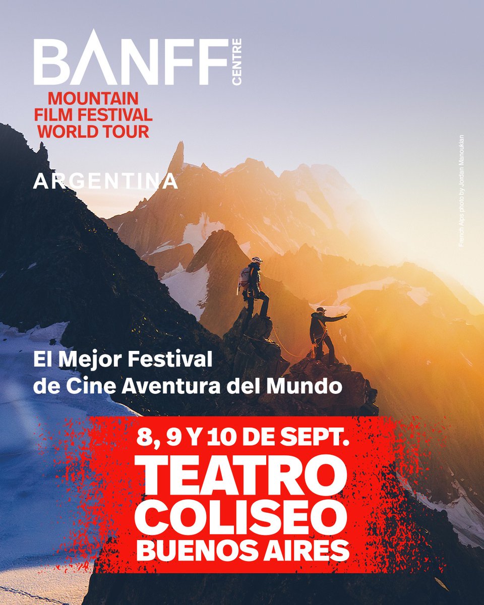 🎥 ¡El Banff Mountain Film Festival World Tour Argentina ya llega a #BuenosAires 😍!

El festival de cine de aventura más importante del mundo que nació en Canadá  🇨🇦 cumple 25 años en Argentina.🌍🎬

Toda la info👉🔗 banffargentina.com.ar