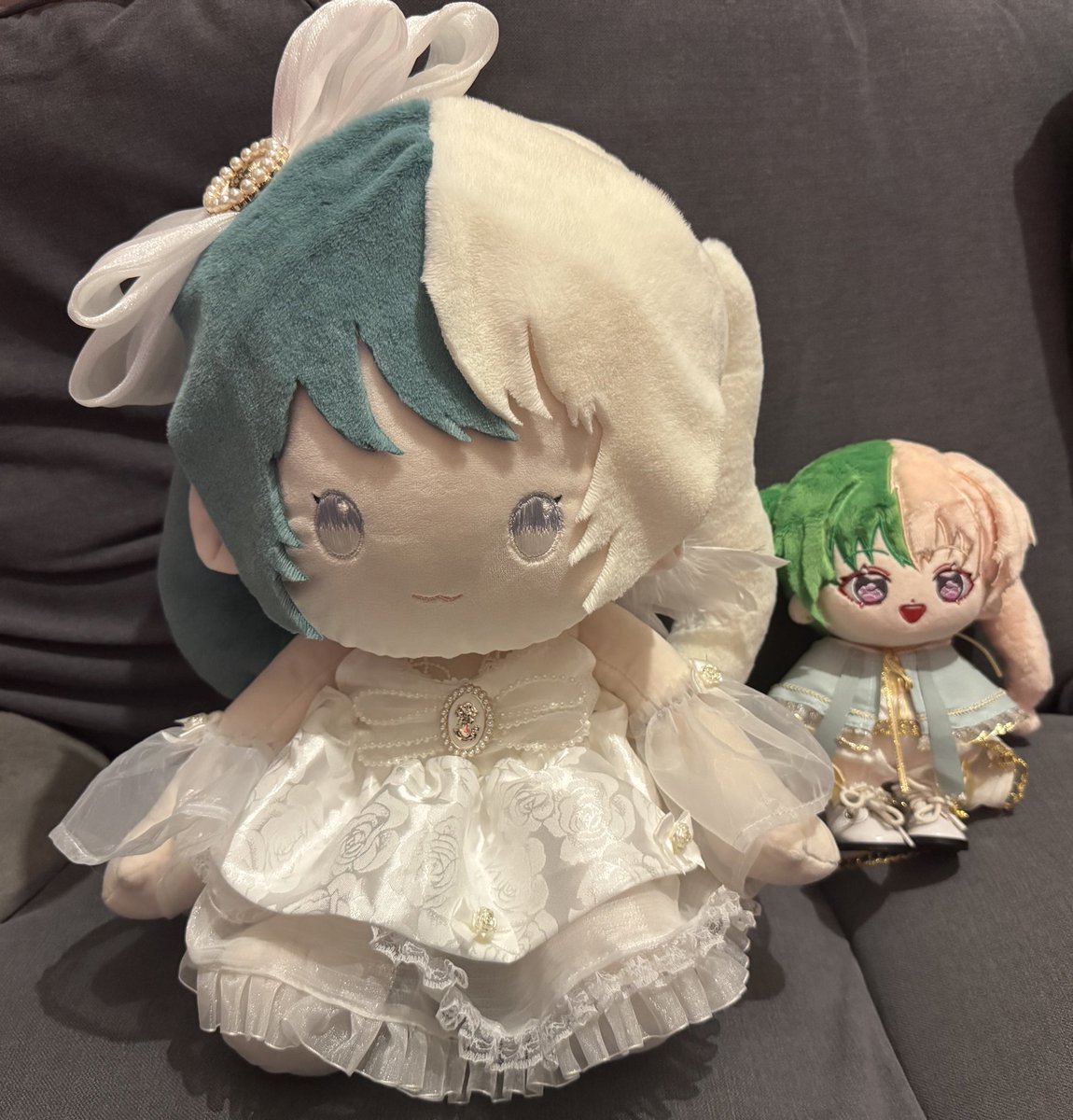 不久前入手了一隻40cm娃超級可愛
想著要是也有比的就好了
於是膽粗粗地買了布和棉花試著做
沒有經驗所以做了一個半月🥲
刺繡真的很考耐性呢。。。
幸好最後大比成功誕生了～

#有色芝士