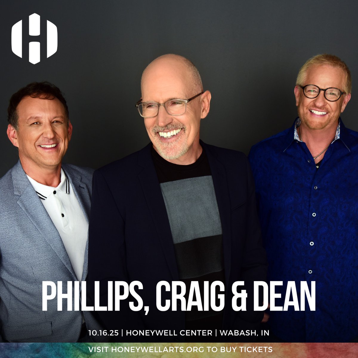 pcdguys's tweet photo. #PhillipsCraigAndDean returning to #INDIANA October 16! Join us in #Wabash at The Honeywell Center to worship and celebrate 30+ years of music ministry with your favorites and hits plus NEW versions of #RevelationSong, #YouAreGodAlone and #GreatIAm. https://t.co/NKcv8elCxf https://t.co/Z7D66ZM4Y8
