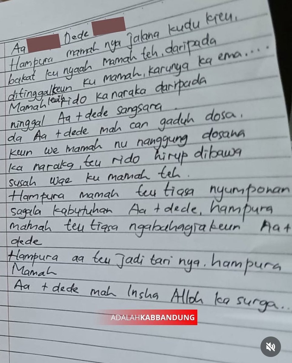 Ini surat wasiat istrinya.

Gara2 judol, pinjol, merambattttt kemana2. Emang dasar laki bajingan bangsat!