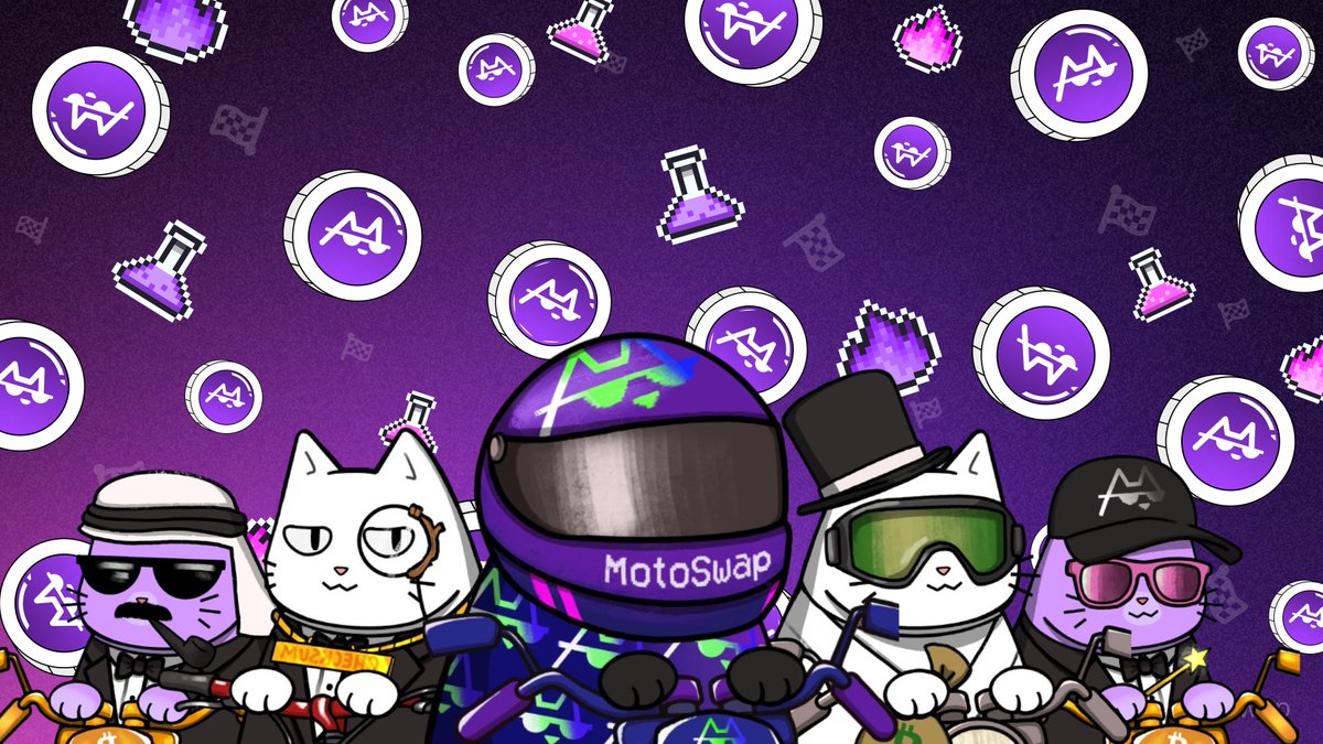🏁 THE BITCOIN DEFI BELIEVERS 🏁

Motocats position racers in front of Bitcoin's next chapter - where native programmability meets culture.

Every Cat comes with baseline $MOTO fuel - 5% across all holders (5000 $MOTO per cat), your entry into the MOTO economy.

Every BTC block,