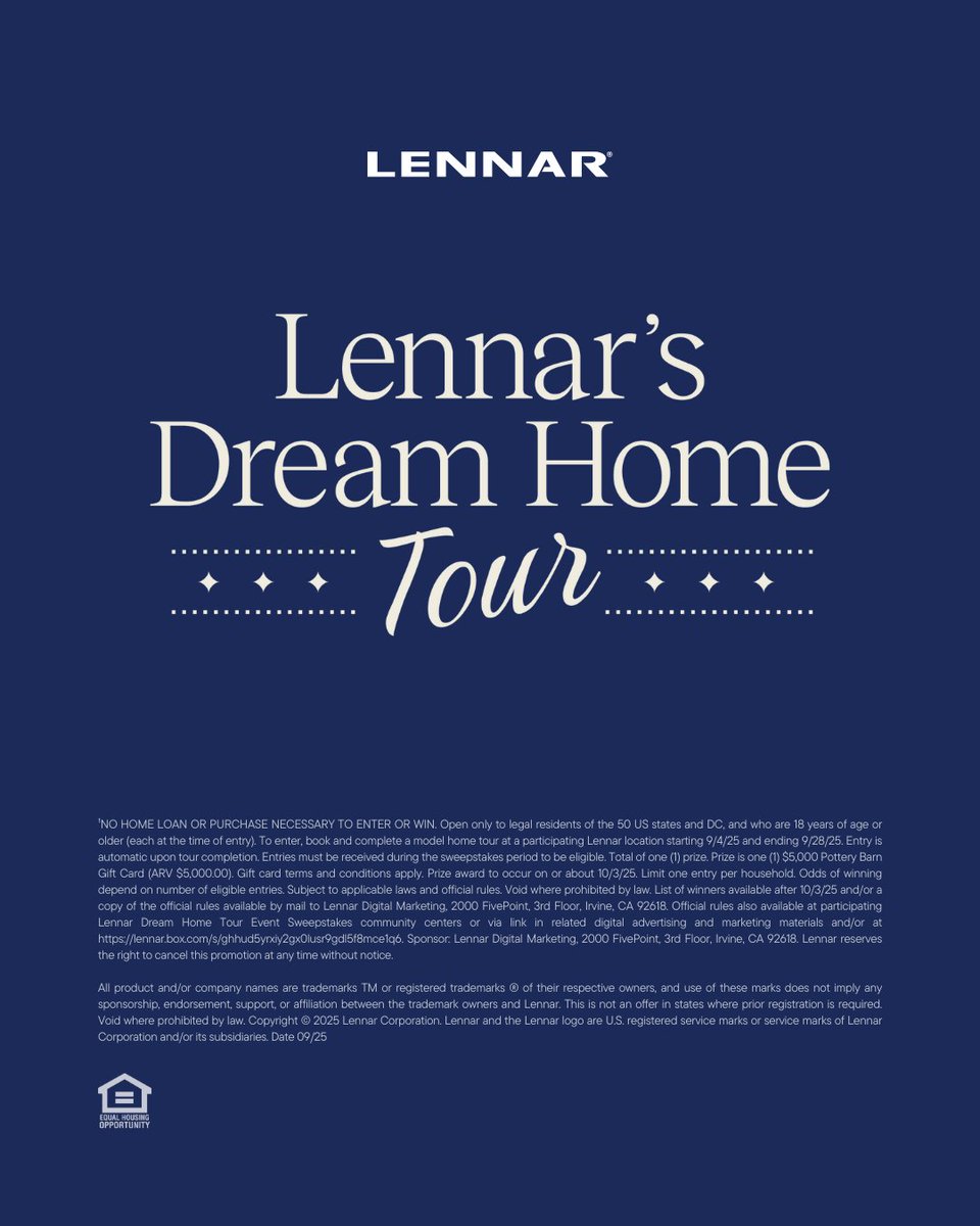 ⏳ Don’t wait—your dream home won’t! Tour brand-new homes with open-concept layouts, modern kitchens and stunning exteriors. 🏡✨ Plus, tour in person for a chance to win a $5,000 Pottery Barn gift card—hurry, our top homes won’t last long! 🔑
