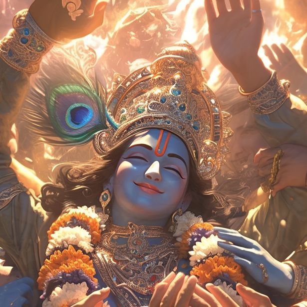 Though the Supreme Yogi, Lord Hari, is the ruler of the universe, like a farmer nourishing his crops He continually undertakes new actions. By His divine Māyā, Lord Keśava deludes the people, yet those who surrender to Him are never overcome by that illusion.

— MB (5.68.14-16)