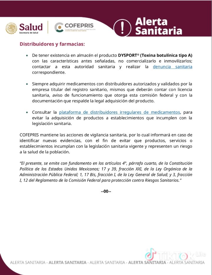 Gestrasan's tweet photo. ACTUALIZACIÓN SOBRE LA FALSIFICACIÓN DEL PRODUCTO DYSPORT®️ 500 U

(Toxina Botulínica tipo A), Solución Inyectable https://t.co/OjKtBLLYFV