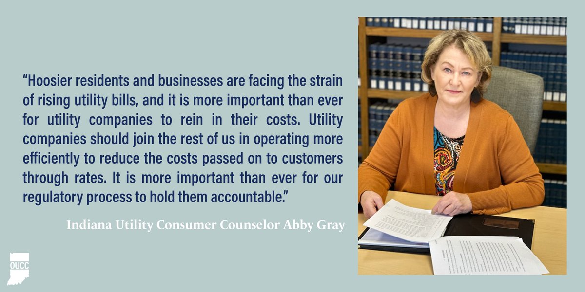 IndianaOUCC's tweet photo. Congrats to new Utility Consumer Counselor Abby R. Gray! Abby has been our Exec. Dir. of Legal Operations since 2009, &amp; spent 23 years with the IURC as Senior Administrative Law Judge &amp; Senior Commission Counsel. She's a Ft. Wayne native &amp; lives in Brown County with her husband. https://t.co/Ge8lwcAOGQ