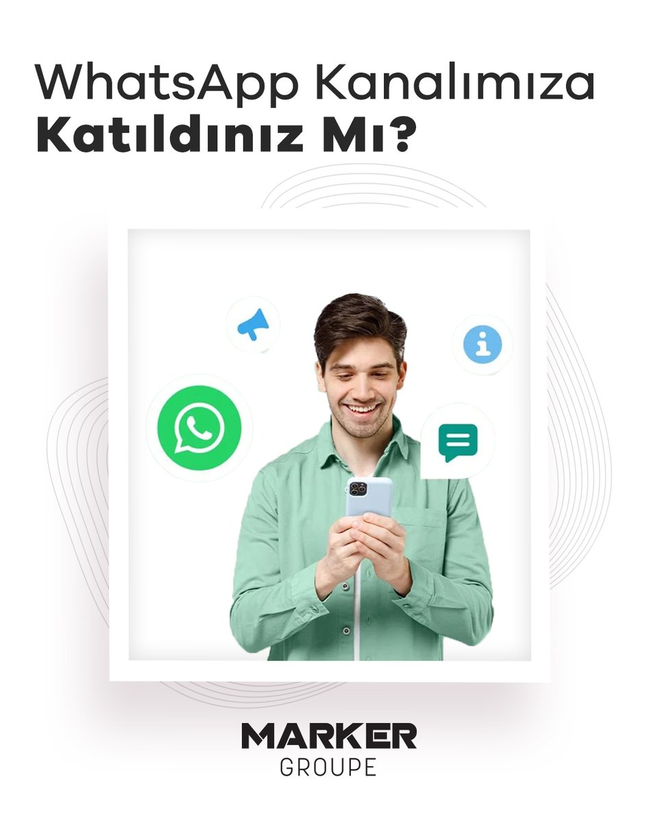 markergroupe's tweet image. 📢 Marker Groupe WhatsApp Kanalı Aktif!
Dijital yenilikler ve trendler artık tek tıkla takip edilebilir.
Marker Groupe kanalında:
✅Sektörel gelişmeler
✅Şirketimizden duyurular
✅İş birliği haberleri
Güncel haber akışımızı yakından takip edin!
#MarkerGroupe #WhatsAppKanalı